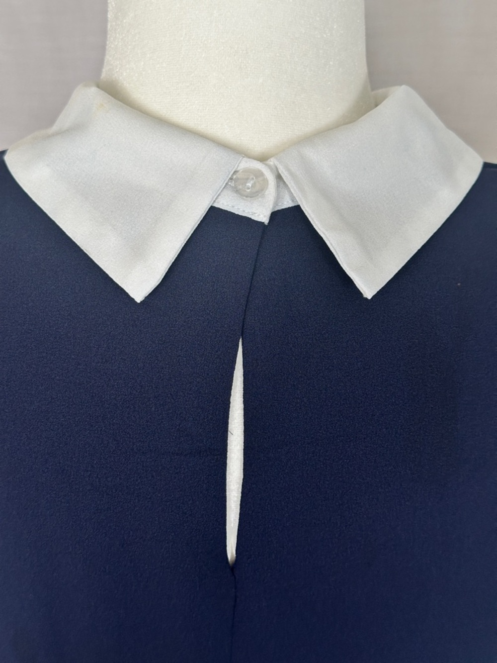 Tulip B Navy Sleeveless Mini Dress with White Pointed Collar - Picture 6 of 9